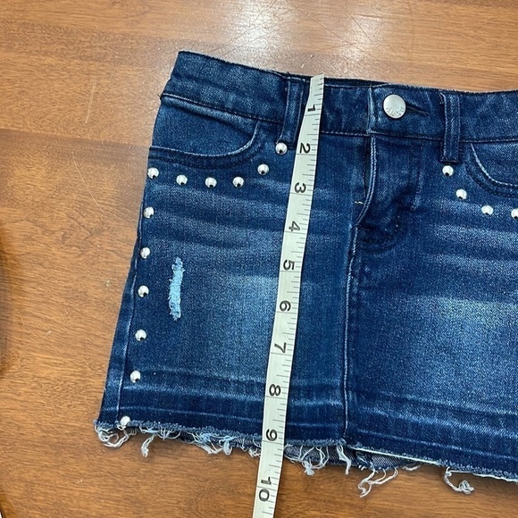 DKNY Girls Studded Jean Mini Skirt Blue Denim Size 4 - Picture 6 of 7